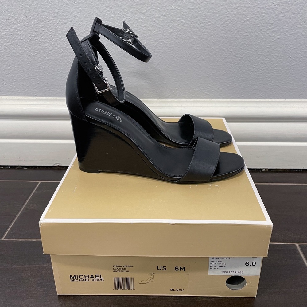 MICHAEL Michael Kors Black Wedge Heels